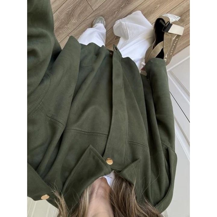 Viral Süet Astarlı Haki Bomber Ceket