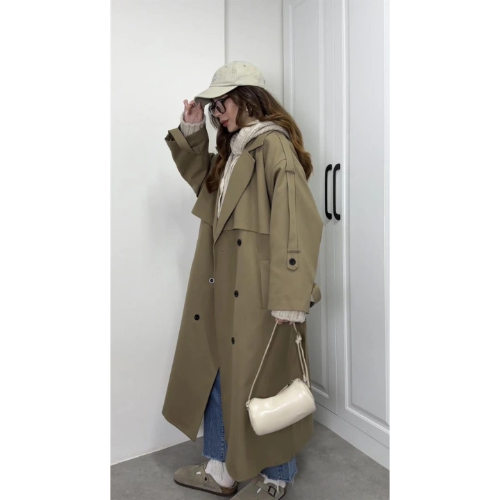Voi Premium Yüksek Kalite Astarlı Karamel Trençkot