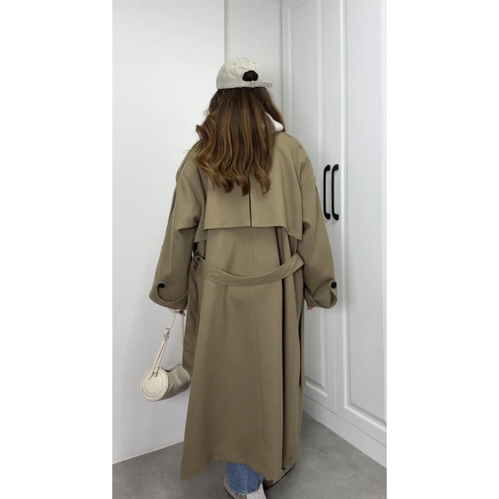 Voi Premium Yüksek Kalite Astarlı Karamel Trençkot