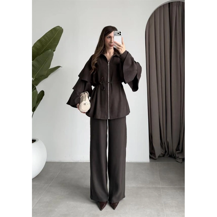 Volan Kol Detaylı Kahve Takım