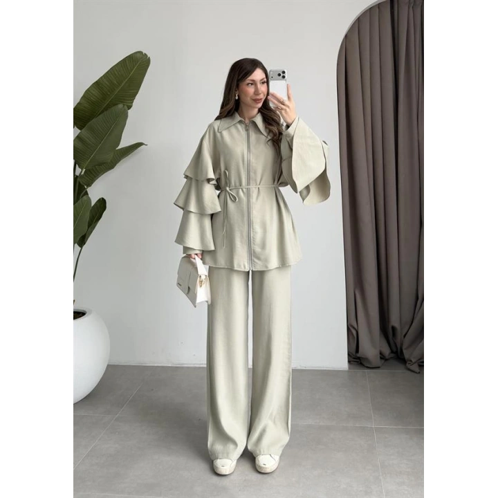 Volan Kol Detaylı Mint Takım