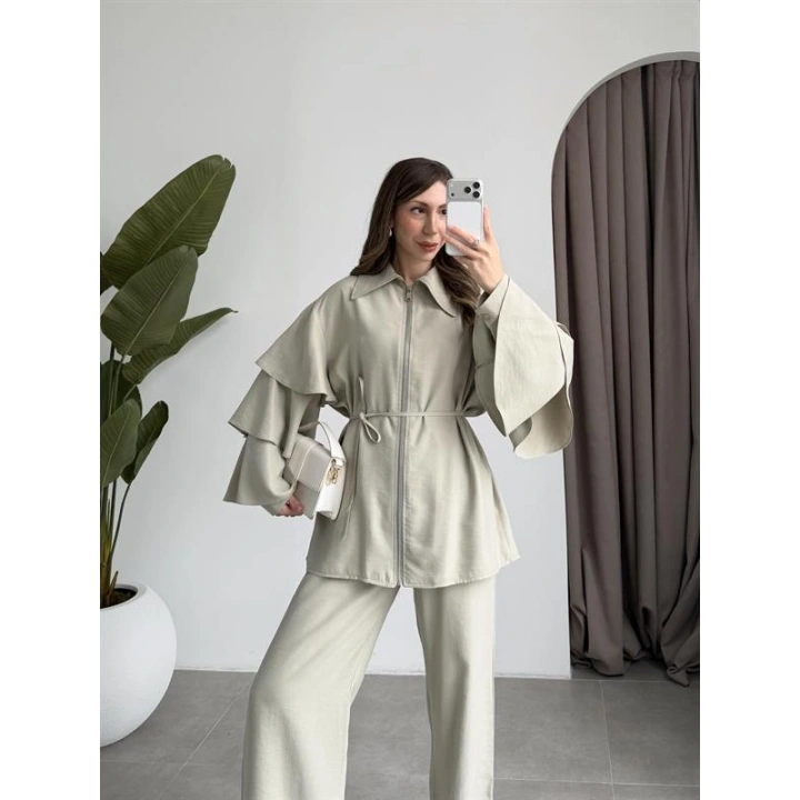 Volan Kol Detaylı Mint Takım