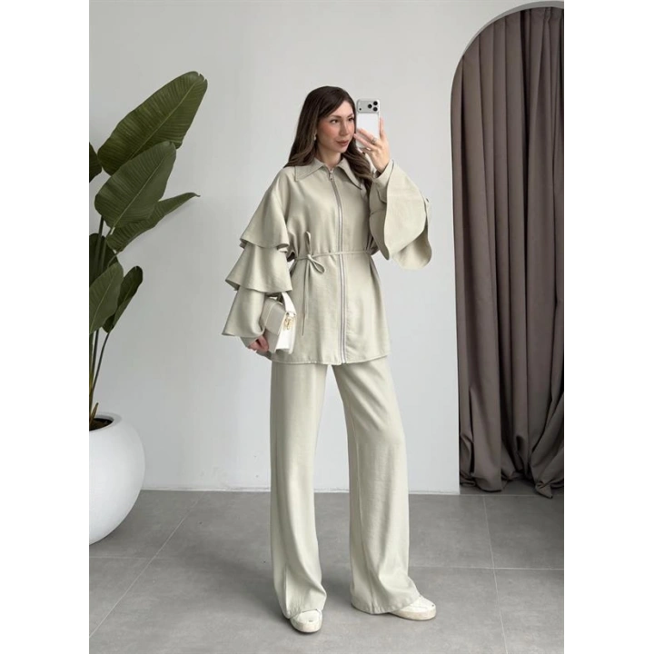 Volan Kol Detaylı Mint Takım