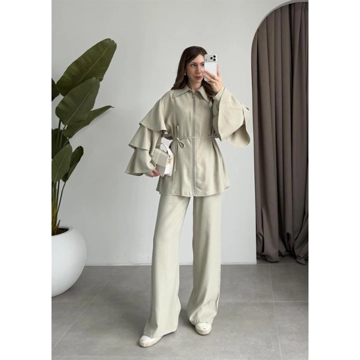 Volan Kol Detaylı Mint Takım