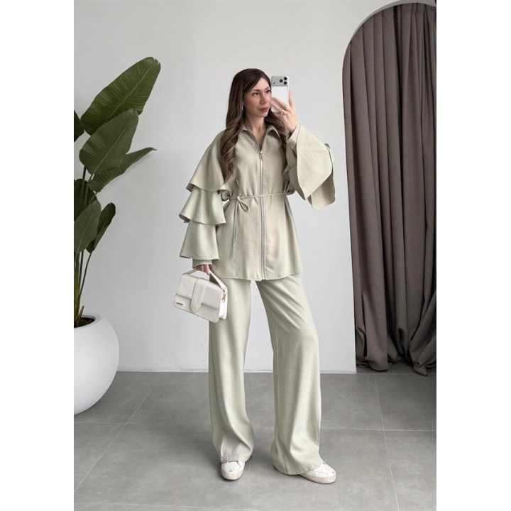 Volan Kol Detaylı Mint Takım