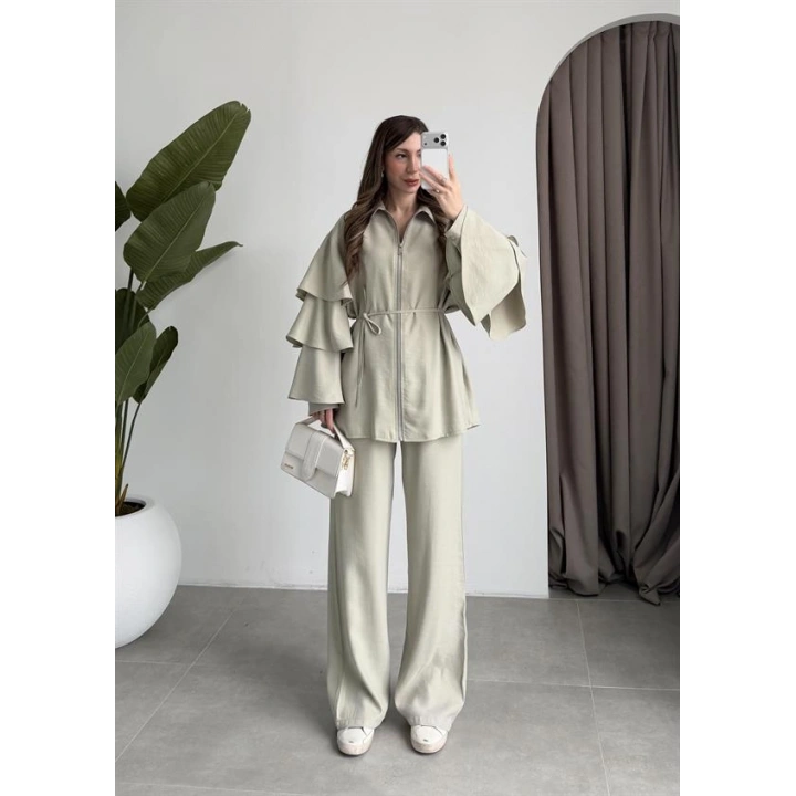 Volan Kol Detaylı Mint Takım