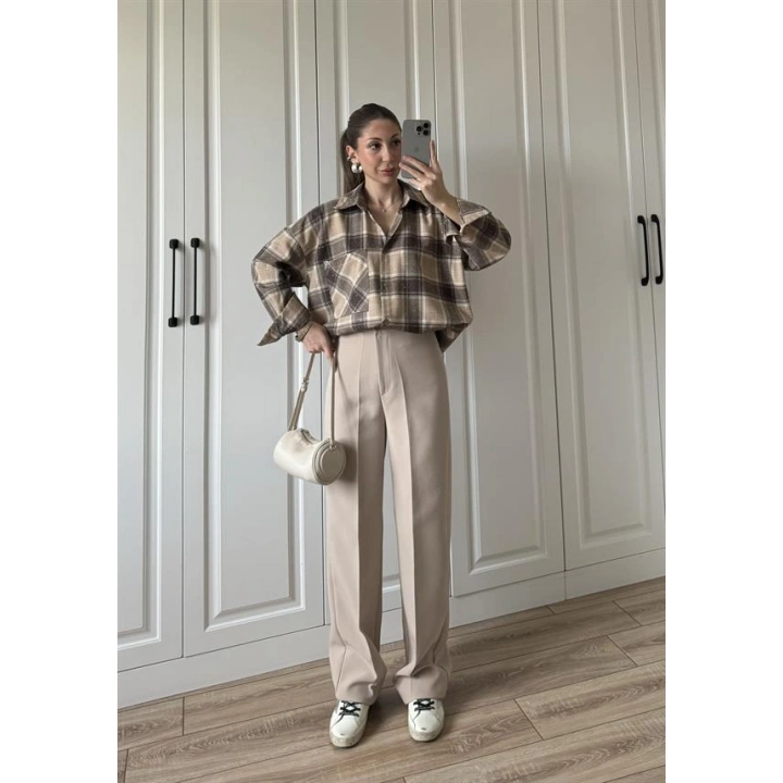 Yüksekbel Palazzo Taş Kumaş Pantolon