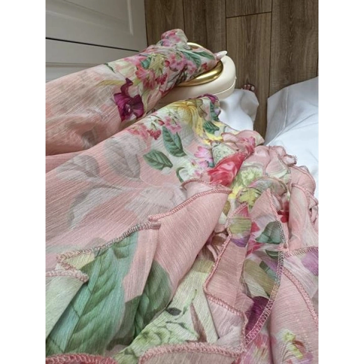 Zr Model Çiçek Desenli Fırfırlı Gömlek Bluz