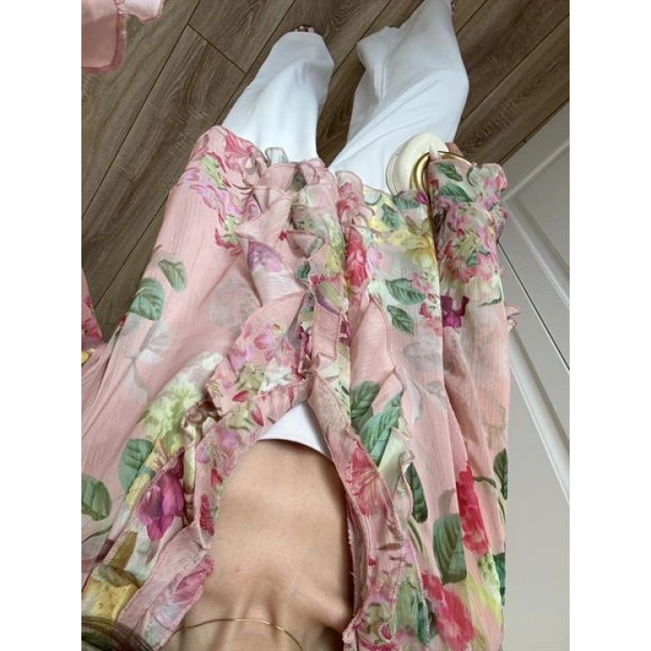 Zr Model Çiçek Desenli Fırfırlı Gömlek Bluz