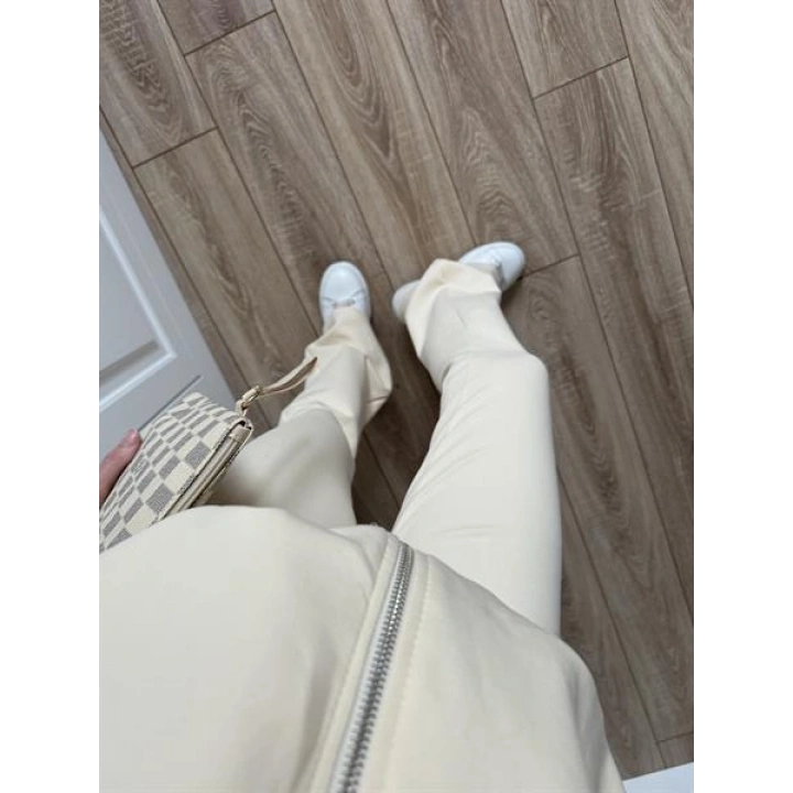 Zr Model İspanyol Paça Bej Eşofman Takımı