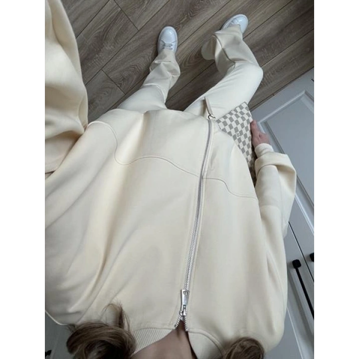 Zr Model İspanyol Paça Bej Eşofman Takımı