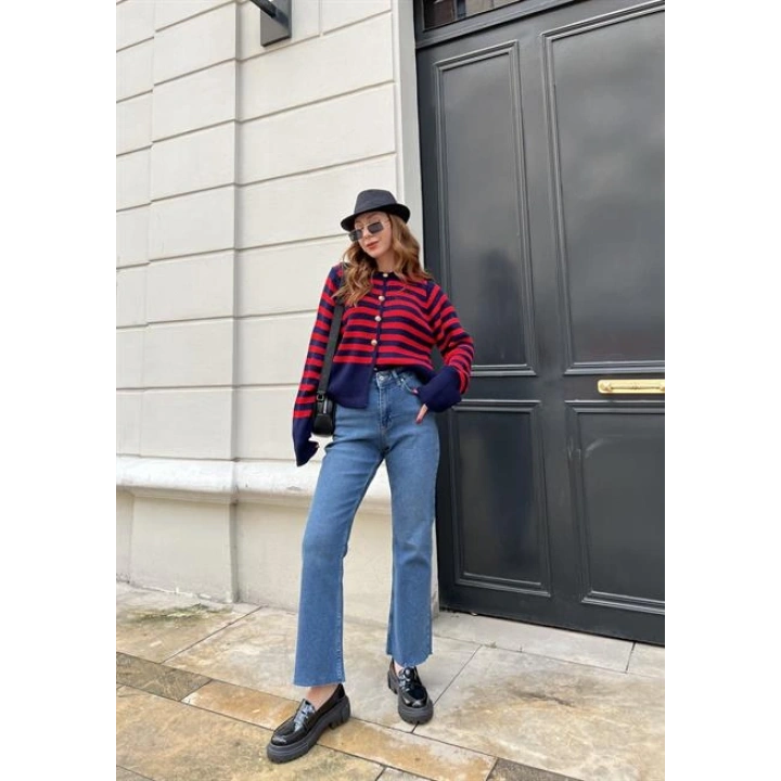 ZR MODEL KOYU KOT KESİK PAÇA JEAN