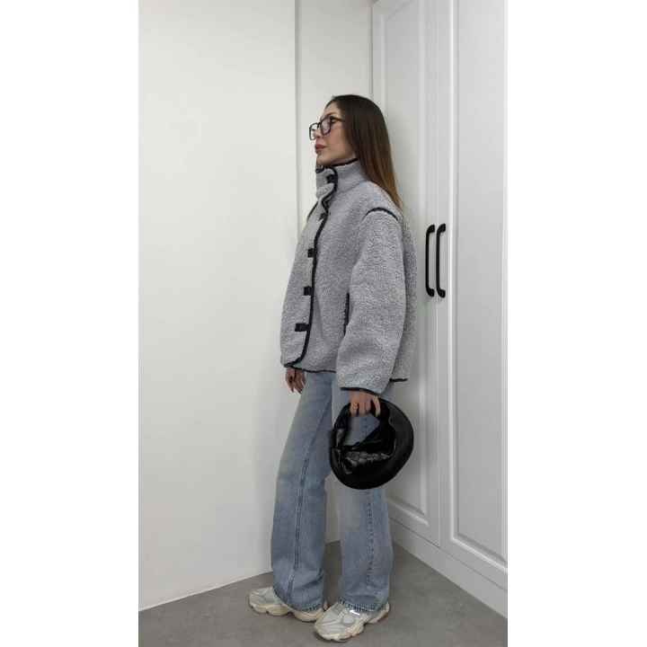 Zr Model Nova Gri Peluş Mont