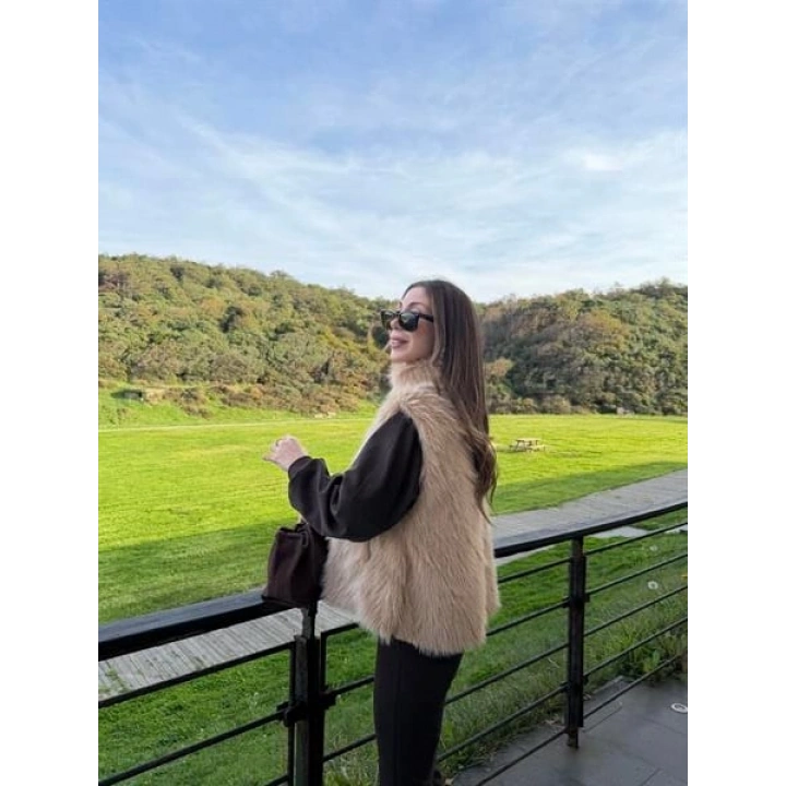 Zr Model Oversize Vizon Kürk Yelek