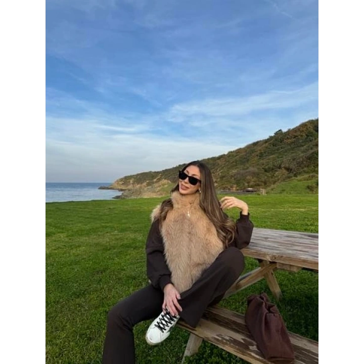 Zr Model Oversize Vizon Kürk Yelek