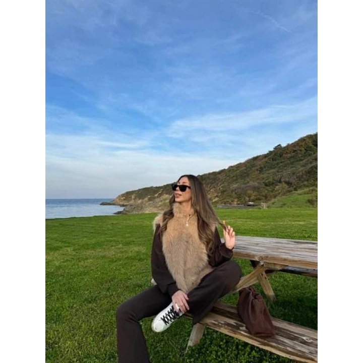 Zr Model Oversize Vizon Kürk Yelek