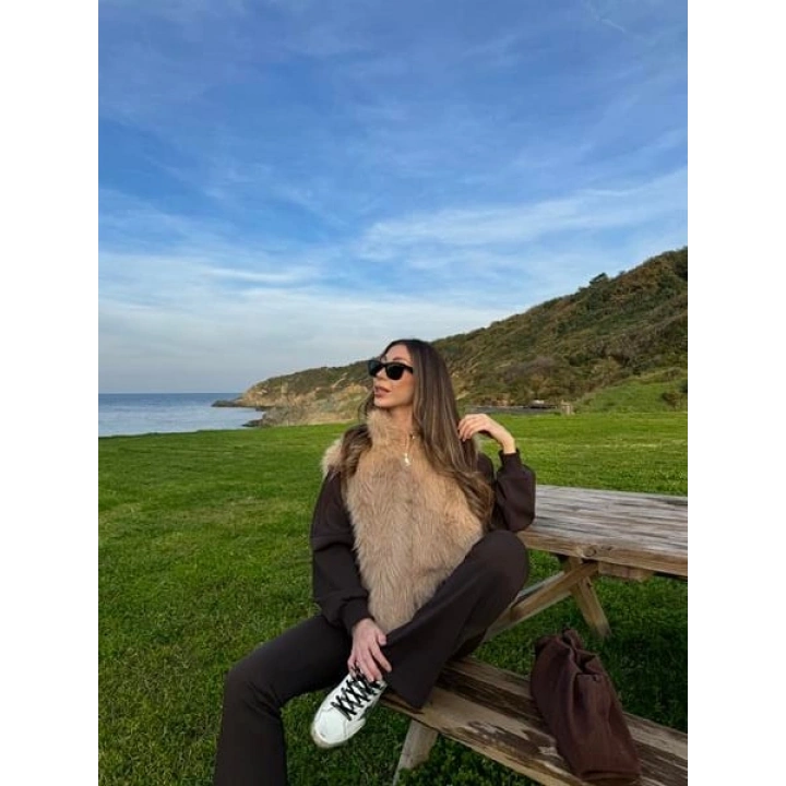 Zr Model Oversize Vizon Kürk Yelek