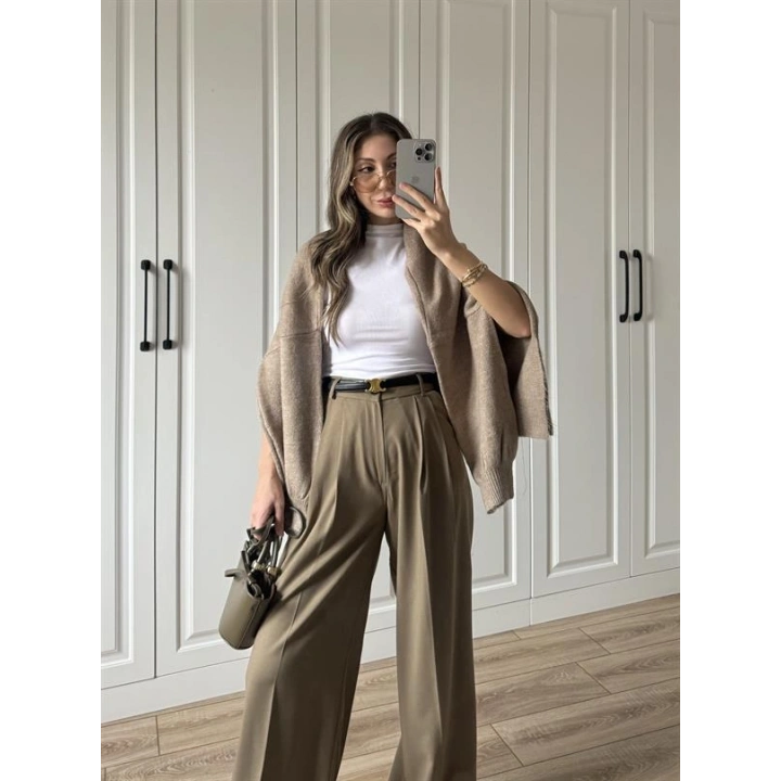 ZR Model Premium Karamel Kumaş Pantolon