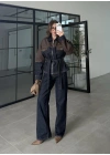 Çift Renk Denim Ceket Pantolon Takım