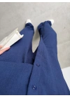 Keten Oversize Lacivert Gömlek Takım