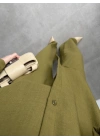 Keten Oversize Yağ Yeşili Gömlek Takım