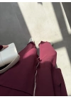 Kapüşonlu Oysh Kumaş Fermuarlı Bordo Spor Takım