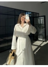 Anvelop Keten Etekli Ekru Gömlek Takım