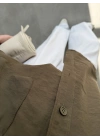 Oversize Tensel Vintage Haki Gömlek