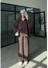 Fav Tensel Kumaş Oversize Kahve Palazzo Takım