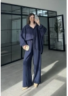 Fav Tensel Kumaş Oversize Lacivert Palazzo Takım