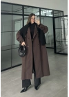 Cool Oversize Astarlı Premium Kahve Kuşaklı Trençkot