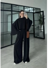 Modal Kumaş Yarasakol Oversize Siyah Takım