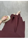 Oysh Modal Kumaş Asimetrik Bordo Etekli Takım