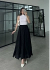 Vual Beli Lastikli Siyah Kraş Etek