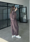 Vessa Modal Kumaş Koyu Vizon Şalvar Takım