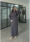Anvelop Tasarım Keten Antrasit Takım