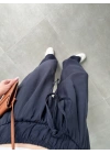 Alen Beli Lastikli Lacivert Tensel Pantolon