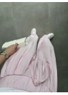 Alen Beli Lastikli Pembe Tensel Pantolon