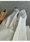 Anna Oversize Keten Ekru Palazzo Takım