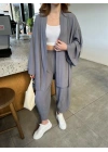 Antrasit Gofre Kimono Takım