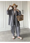 Antrasit Gofre Kimono Takım