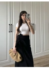 Anvelop Keten Uzun Siyah Etek