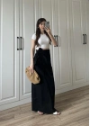 Anvelop Keten Uzun Siyah Etek