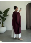 Asimetrik Modal Kumaş Bordo Bluz