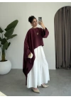 Asimetrik Modal Kumaş Bordo Bluz