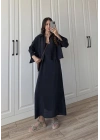 Askılı Siyah İkili Gömlek Elbise