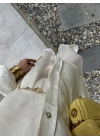Atina Oversize Basic Beyaz Keten Takım