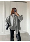 Atkılı Pinterest Gri Hırka
