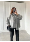 Atkılı Pinterest Gri Hırka
