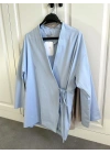 Bebe Mavi Yandan Bağlamalı Gabardin Kimono Ceket